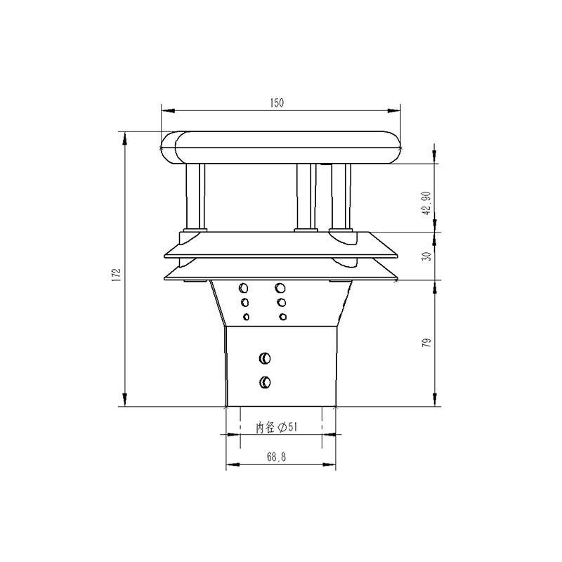 風(fēng)力發(fā)電機(jī)風(fēng)速儀產(chǎn)品尺寸圖